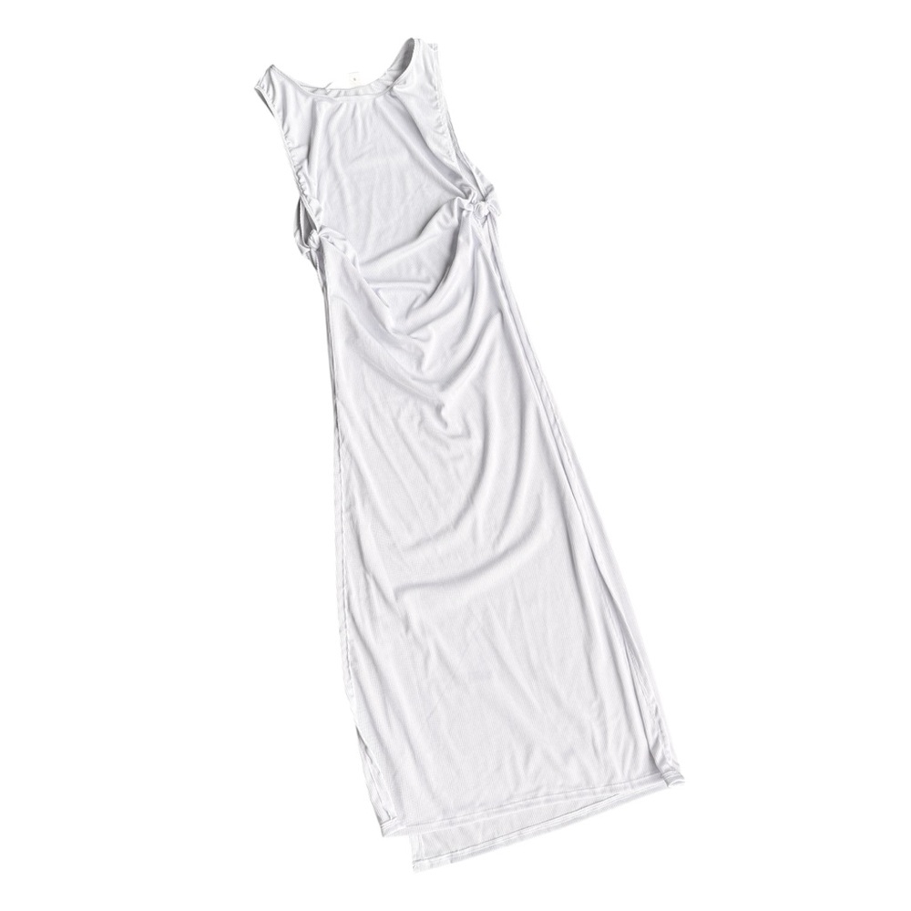 White Sleeveless Maxi Dress/Swim Cover - Classic Summer Style